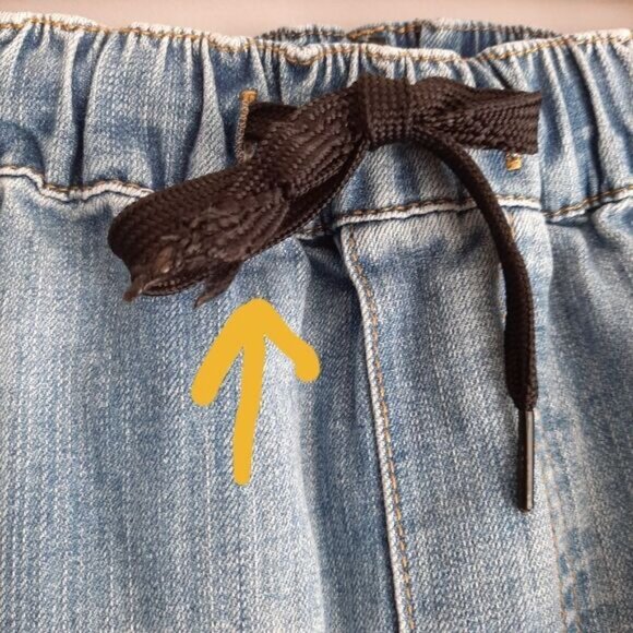 ZOO YORK / Jogger Hi-Rise Broken-In Jean Faded Distressed Blue Sz M Flawed - Picture 15 of 15